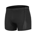 Detailed view of breathable mesh and gel padding on black cycling underwear - S / Tops / Black Thread