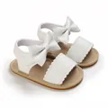 Eleganti sandali bianchi per neonate da 0 a 1 anno con un grazioso fiocco decorativo - Bianco