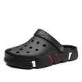 Men's breathable black garden clogs with non-slip sole for outdoor beach - Black