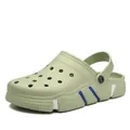 Light green casual summer garden clogs with breathable holes and rotating strap. - 35 / Green