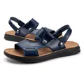 Sandali da spiaggia blu premium da uomo in pelle PU con suola antiscivolo traspirante - Blu