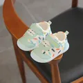 Scarpe primi passi in rete verde menta per bambini con suola morbida e chiusura a strappo. - Taglia 14/Lunghezza Interna 11.5cm / Scarpe Casual Primi Passi (C22) / Verde