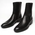 Stivaletti Chelsea classici in pelle nera da uomo con zip laterale e design a punta - 37 / Stile Foderato in Pelle / Nero