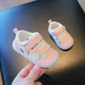 Scarpe da primi passi in mesh rosa traspirante con suola morbida antiscivolo e velcro - Rosa / Taglia 15/Lunghezza Interna 12cm