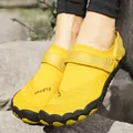 Levendige gele ademende outdoor waadschoenen met vijfvingerige gripzool en klittenbandsluiting - 35 / Geel