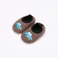 Chaussures bébé en velours côtelé marron avec motif voiture et semelle souple - Café Voiture Doublé Polaire