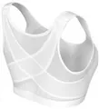 Soutien-gorge de sport blanc réglable sans armatures avec soutien dorsal en X respirant - Blanc