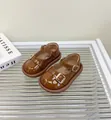 Zapatos clásicos Mary Jane de charol marrón para bebé con suela blanda antideslizante - Talla 19 (Longitud Interior 13.5cm) / Marrón