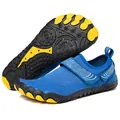 Blue and yellow five-finger outdoor water shoes with non-slip rubber sole for hiking - 35 / Sapphire Blue