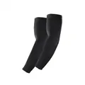 Detail showing the high-elastic black sports arm sleeves with breathable Lycra fabric - S / 1 Pair