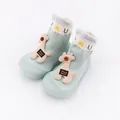 Soft-soled baby sock shoes with cute cartoon giraffe and star patterns for infants - Size 18/19 (11.5cm) / Green Animal