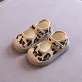 Chaussures de marche léopard pour bébé fille, semelle souple antidérapante et velcro. - Imprimé Léopard (718)