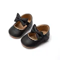 Klassieke zwarte babyschoentjes voor meisjes met strik en antislip rubberen zool - 11cm / Zwart