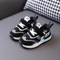 Stylish black and white breathable mesh kids sneakers for toddler boys girls walking shoes - Size 30 / JT520 Black (JT520) / 18cm / Black