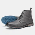 Botas de trabajo grises para hombre con cordones y suela de goma azul texturizada - 7 / Gris