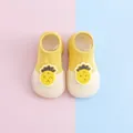Breathable baby knit sock shoes with cute pineapple cartoon design and soft soles - Size 18/19 (Insole 11.5cm) / Yellow Patchwork Fruit