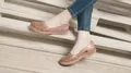 Pink hollow-out slip-on flat loafers with breathable laser-cut pattern for women - 35 / Pink