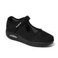 Women's breathable black mesh walking shoes with adjustable velcro strap and air cushion. - 35 / Black