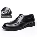 Men's classic black business dress shoes featuring a breathable hollow perforated design - 37 / Hollow Style / Hollow Black
