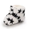 Botas de invierno para bebé en piel sintética blanca con estampado de estrellas negras - Blanco