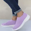 Baskets légères en maille violette pour femmes avec semelle blanche souple et respirante - 35 / Violet