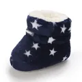 Bota de invierno para bebé azul marino con patrón de estrellas y forro de felpa suave - Azul