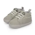 Graue rutschfeste Lauflernschuhe für Babys mit weicher Sohle und Schnürsenkeln - 12cm / Grau