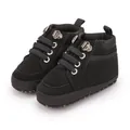 Stilvolle schwarze Baby-Lernlaufschuhe mit weicher Anti-Rutsch-Sohle und Gummizug - 12cm / Schwarz