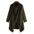 Herren dunkelgrüner unregelmäßiger Kapuzenponcho-Mantel im Streetstyle-Design - S / Oberteile / Armeegrün