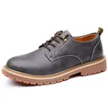Scarpe Oxford uomo grigie con suola spessa in gomma e cuciture bianche a contrasto - 40 / Grigio (1868)