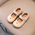 Elegant white Mary Jane shoes for girls featuring a cute heart cutout and soft rubber sole - 21 / White