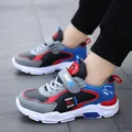 Chaussures de sport respirantes en mesh pour garçons, coloris bleu, noir et rouge - 38 / Surface en Cuir Noir Rouge (rh1910)