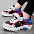 Baskets respirantes en mesh pour garçons en bleu rouge et blanc avec sangle velcro réglable - 38 / Noir Rouge (tnm777)