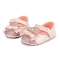 New fashionable pink glitter baby princess shoes with crown and bow details for infants - Pink
