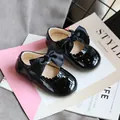 Elegante schwarze Lacklederschuhe für Mädchen mit großen Schleifen für Prinzessinnen-Looks - Schwarz