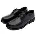 Classic black head layer cowhide business dress shoes for men with soft sole and lace-up design - 44 / Black
