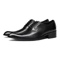 Black pointed-toe high heel dress shoes for men's formal banquet and wedding - 37 / Black