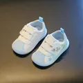 White and blue baby walking shoes with cute rocket pattern and non-slip soft jelly sole - Size 14/Insole 11.5cm / Blue