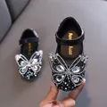 Elegante schwarze Prinzessinnenschuhe für Mädchen mit glitzernder Strass-Schleife - 21 / Schwarz