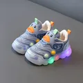Toddler LED light-up mesh sneakers with cute duck design and soft sole - Size 16 (Insole 11.5cm) / Blue (H333)