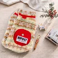 Colorful fuzzy sherpa pet vest featuring a red functional pocket and leash D-ring detail - S (Recommended 1.5-2.5kg) / Tops / Red Sherpa Fleece