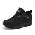 Premium black waterproof winter snow boots with warm fur lining and thick outdoor sole - 38 / Fleece-Lined Low-Top Black