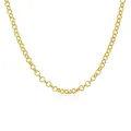 Elegante catena rolo in rame dorato per la creazione di gioielli fai da te e accessori. - Catena Solo (Senza Ciondolo) / Collana Rolo Dorata (MA03-1)