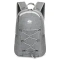 Lightweight grey outdoor sports backpack with bungee cord design for hiking and travel - Below 20L / Bungee Cord Style (612) / Light Gray
