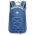 Lightweight blue foldable outdoor sports backpack for hiking, travel and casual use - Below 20L / Bungee Cord Style (612) / Dark Blue