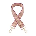 Pink and purple 3.8cm wide gradient woven strap for crossbody bags with gold hardware - 28 Deep Purple Pink / Silver Buckle