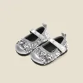 Zapatos de princesa Mary Jane con lentejuelas plateadas para niñas con detalle de perla - Talla 16 (Longitud Interior 12.5cm) / Plateado