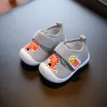 Chaussures de marche bébé en velours gris à semelle souple avec motif renard orange - Lot de 6 Paires (Tailles 16-21) / Lot de 6 Paires / Gris