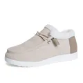 Bequeme beige warme Winter-Schneestiefel für Damen mit weißem Kunstfellfutter und dicker Sohle - 36 / Beige