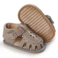 Baby Mädchen Lauflernschuhe mit weicher Sohle und Blumendekor für den Sommer - Grau
